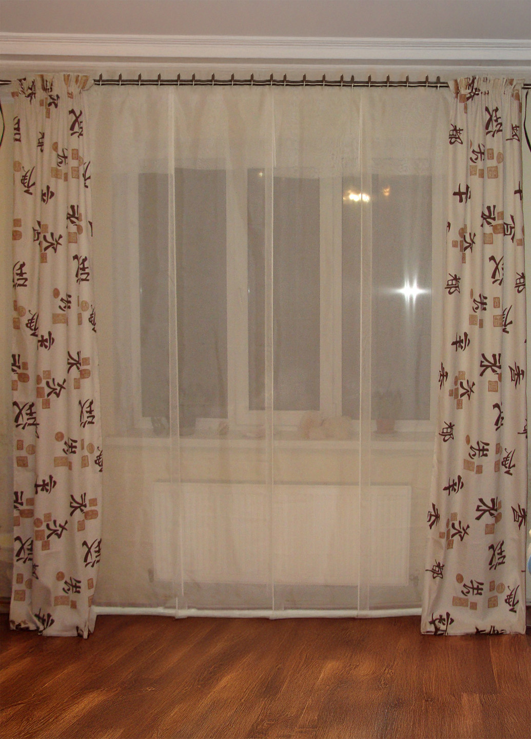 Комплект штор та панельних тюльових гардин