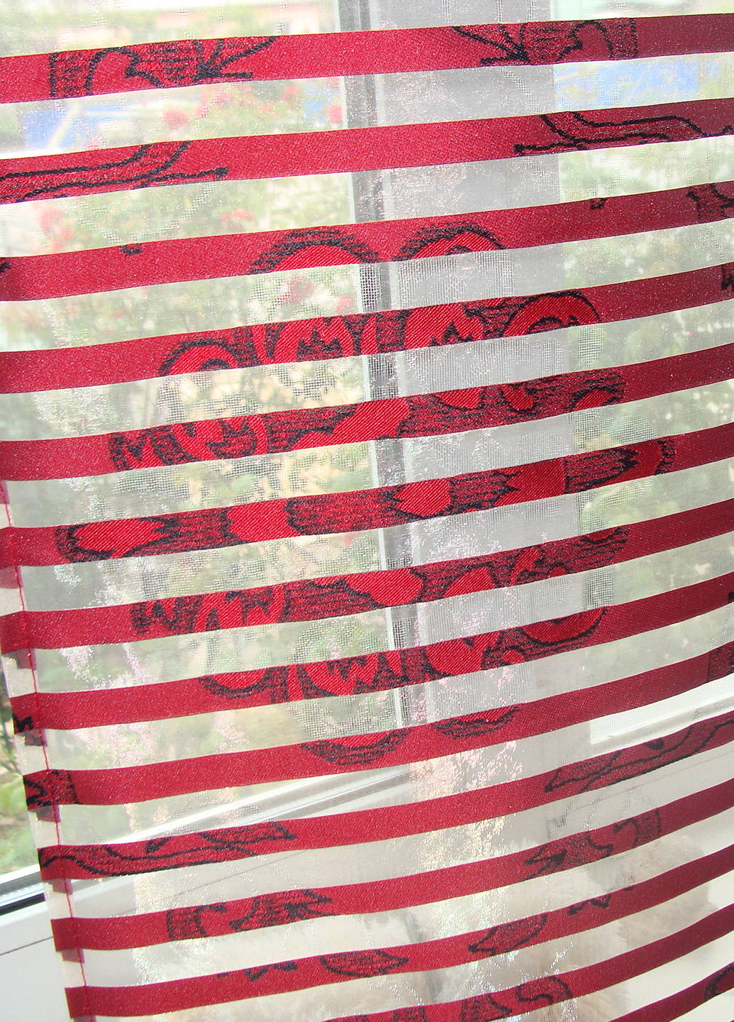 Комплект штору та панельних гардин з органзи та парчі