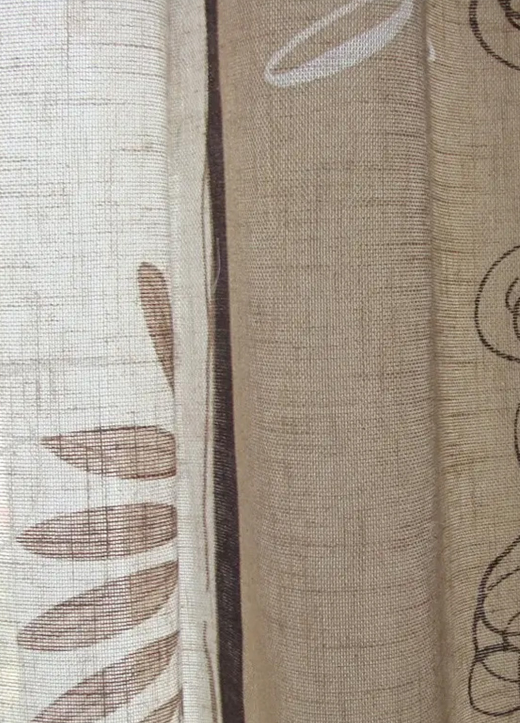 Комплект штору та панельних гардин з органзи та парчі