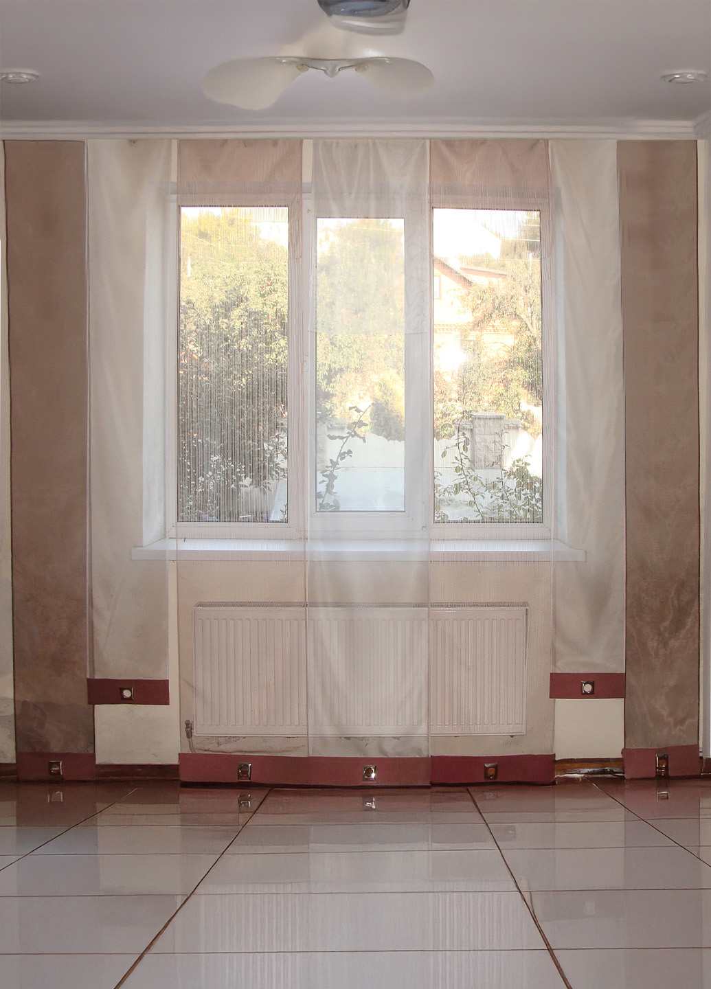 Комплект пенельних штор і тюль Firanka Line 10шт карниз 250см теракотовий (21_2т)