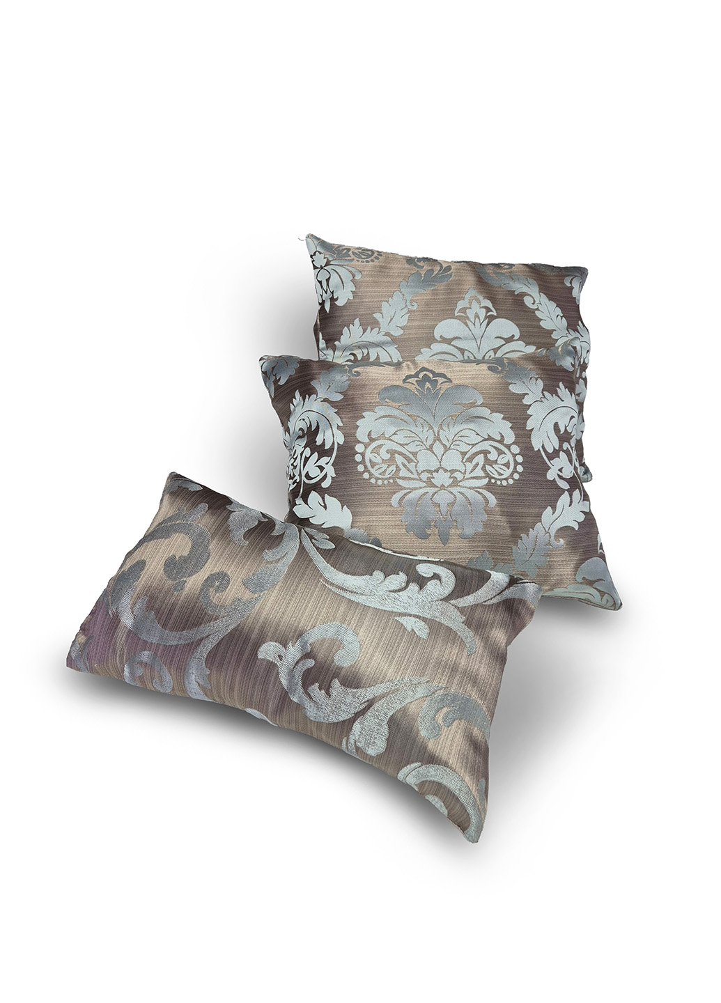 Комплект декоративних подушок Firanka Venzel 40х34см 2шт, 40х23см 1шт  бежевий з бірюзовим (п_0843)