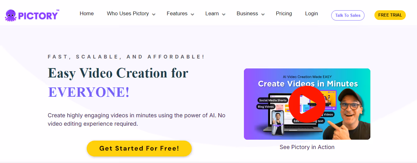 pictory - AI Tools for Video Editing