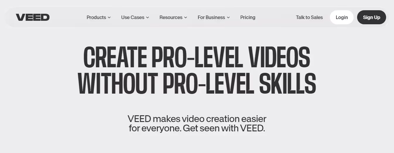 Veed.io Homepage