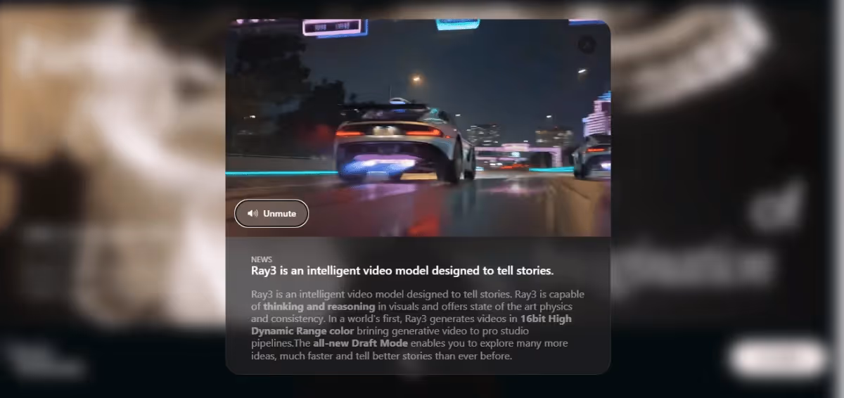 Luma Dream Machine Homepage