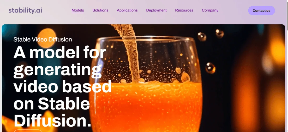 Stable Video Diffusion Homepage