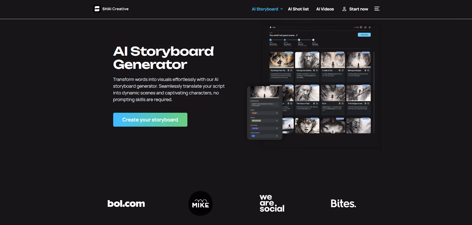 Best AI Storyboard GeneratorsShai Creative: Best Cinematography-Aware Storyboard Tool for Filmmakers