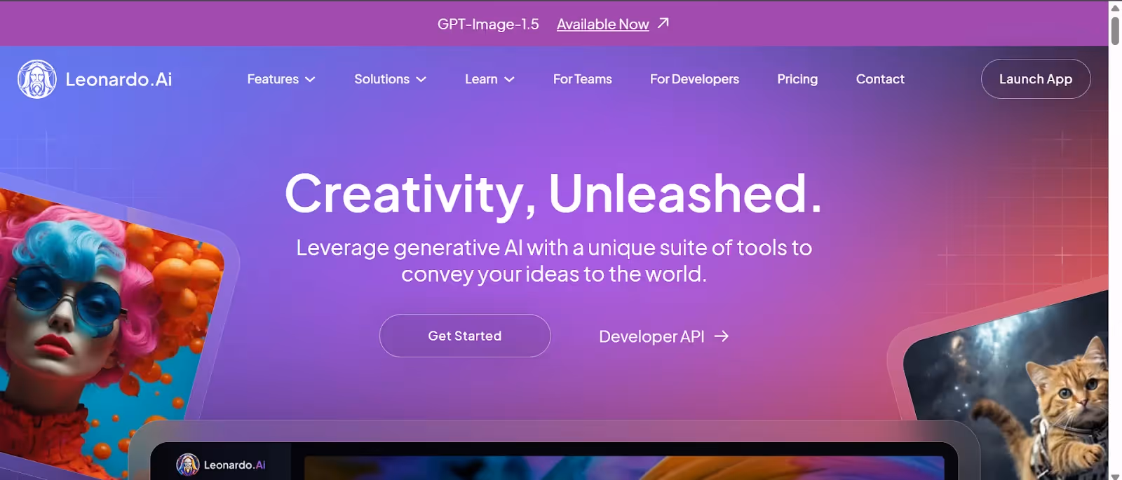 Leonardo AI Homepage