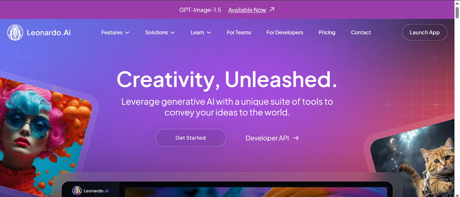 Leonardo AI Homepage