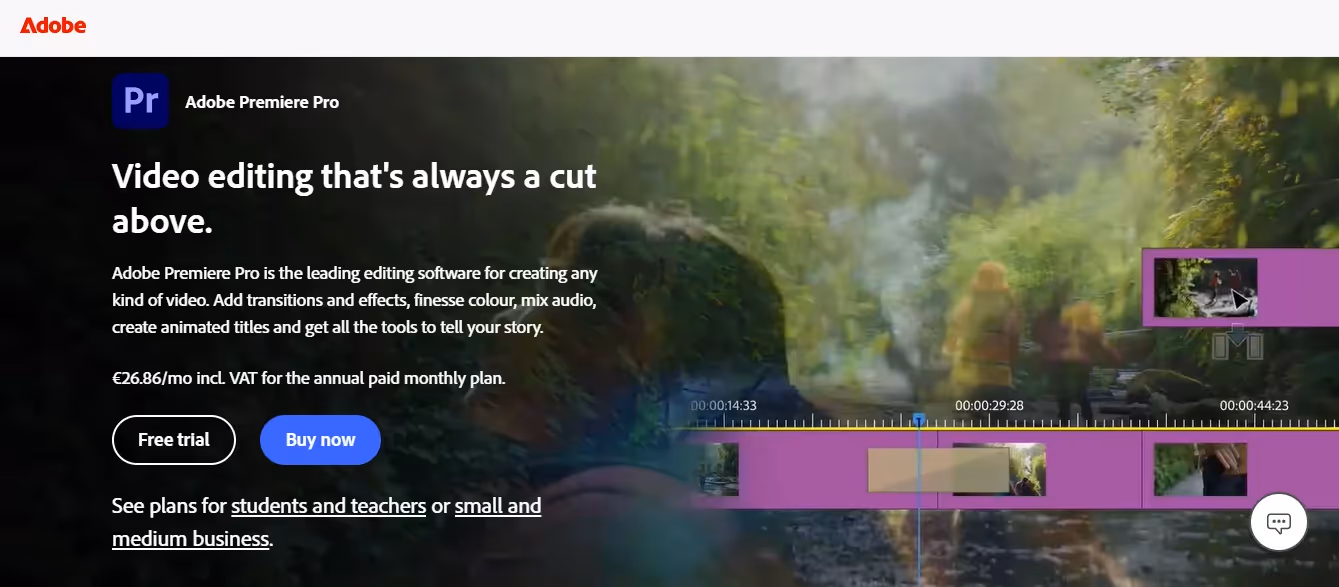Adobe Premiere Pro Homepage