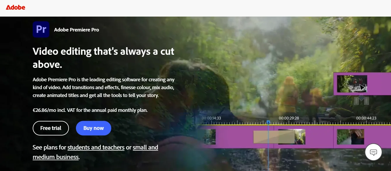 Adobe Premiere Pro Homepage