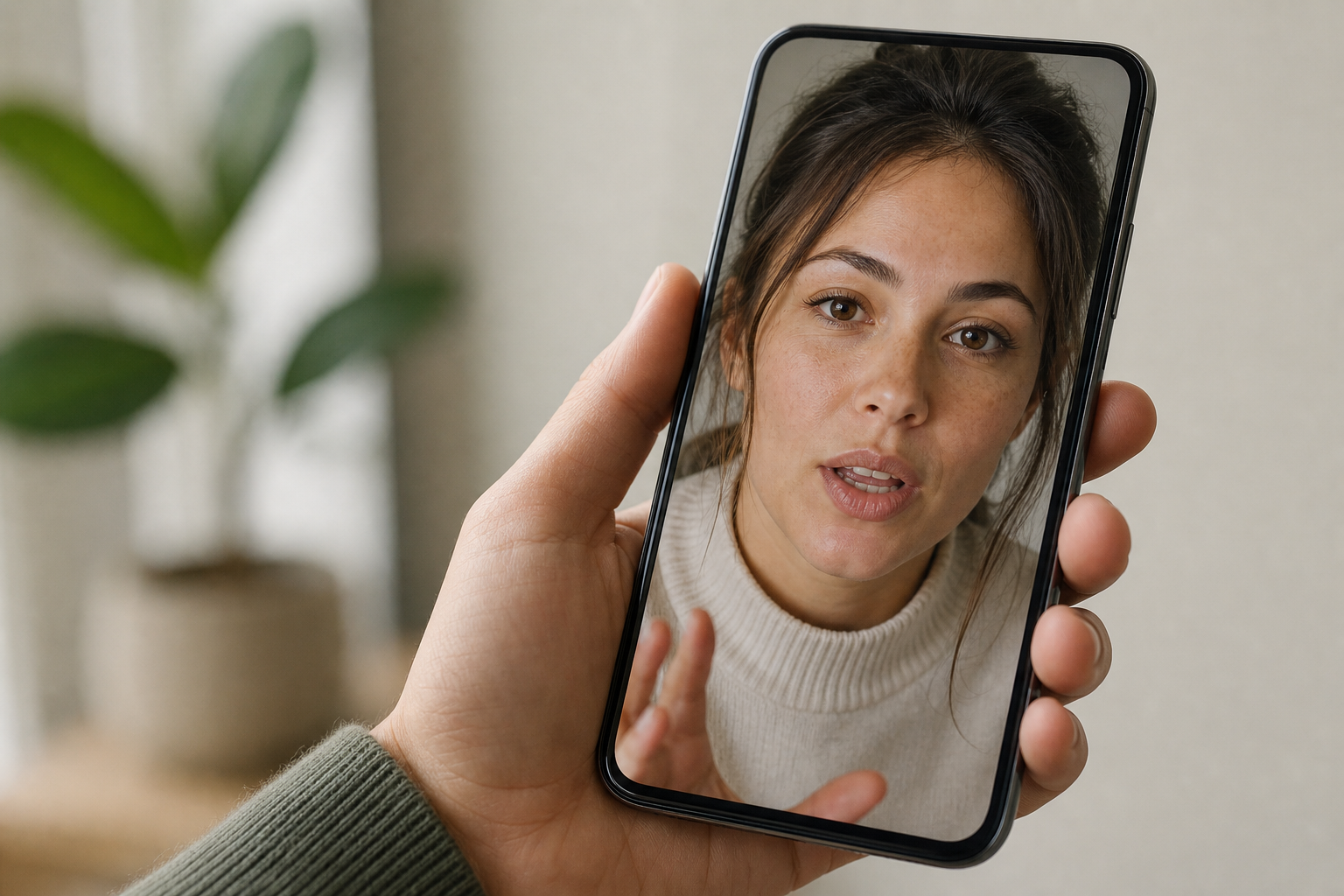 Mobile app animating a portrait photo into a realistic talking face
