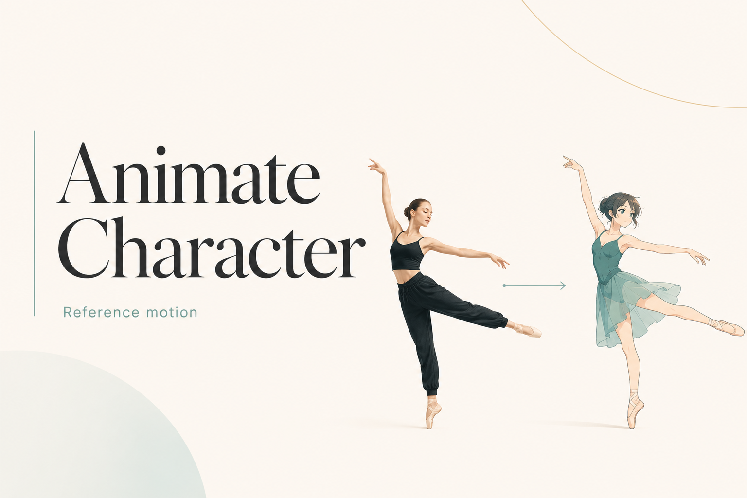 Reference dance video transferring the same movement to an anime character