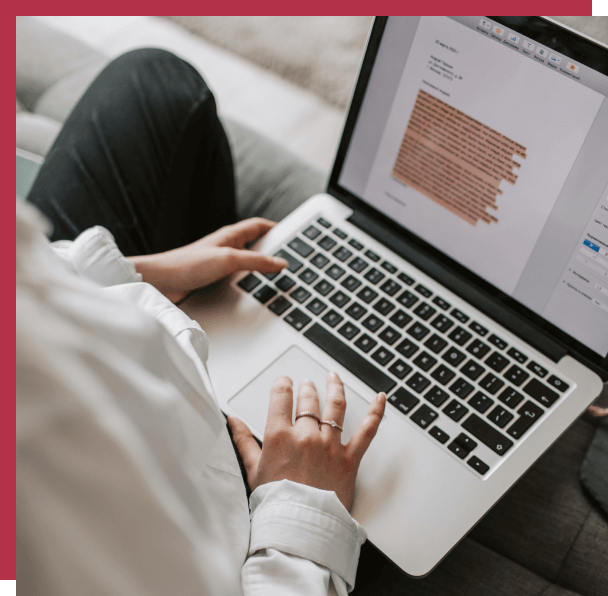 copywriting services on computer