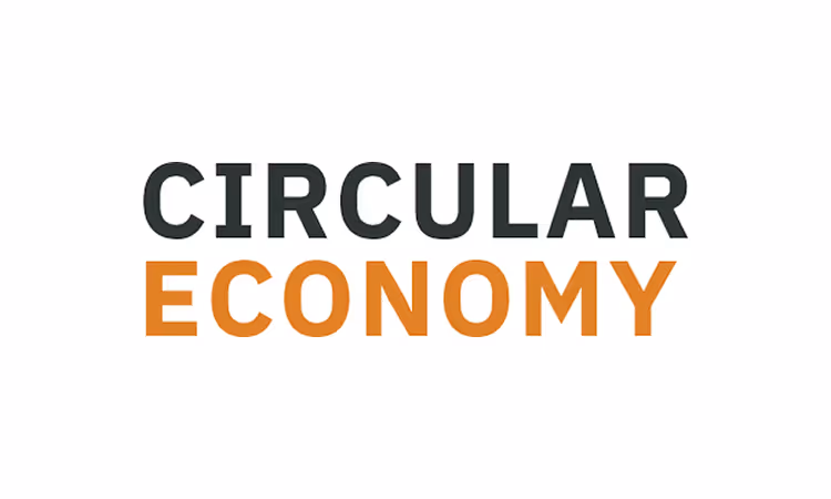 Logo of the magazine Circular Economy with black and orange lettering on a white background.