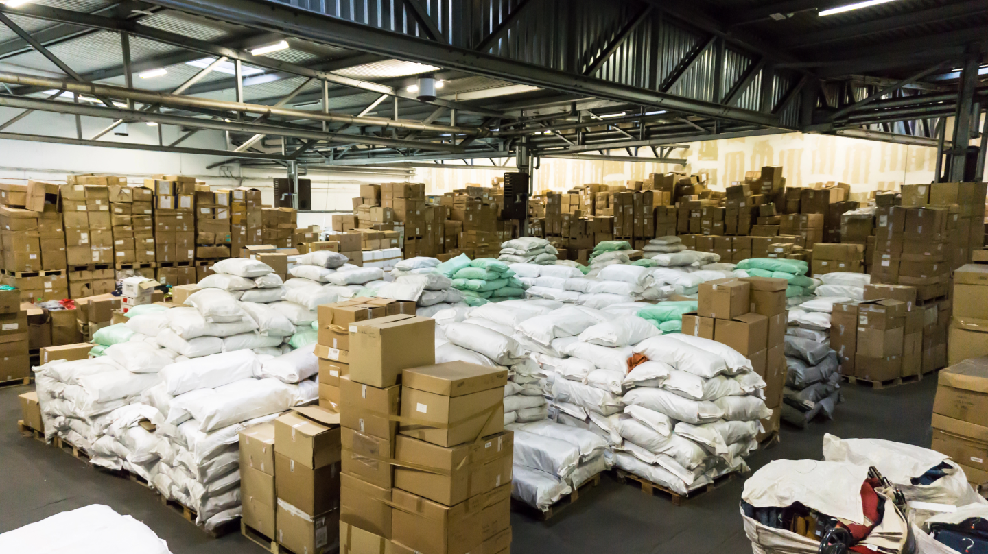 a warehouse with packages 