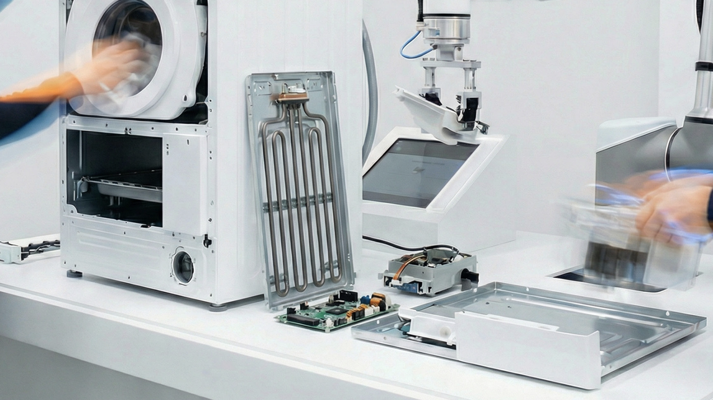 Foto einer Waschmaschine die refurbished wird