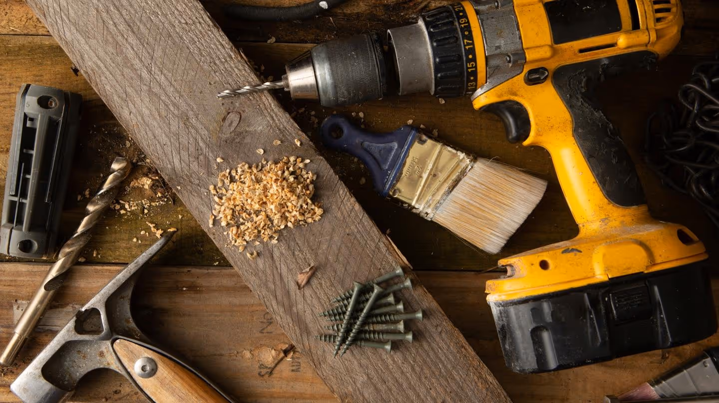Working on wood with tools