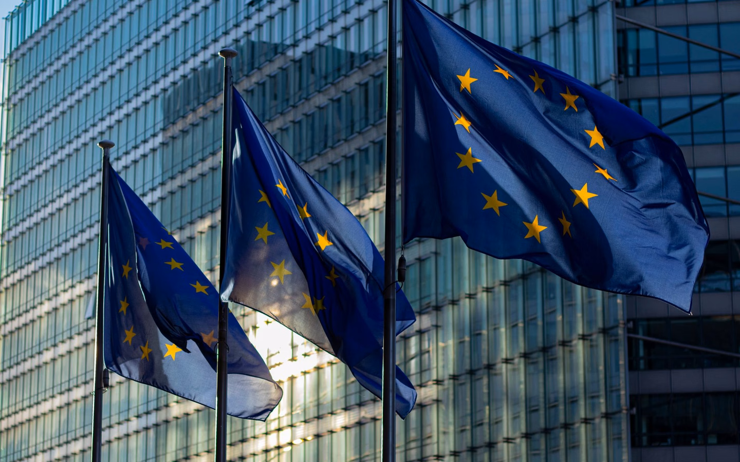 EU flags in Brussels, symbol of the EU-wide greenwashing ban from September 2026