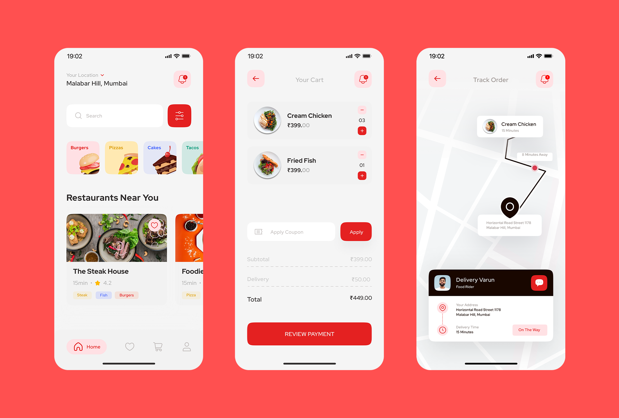 Food app design done by studio untitle