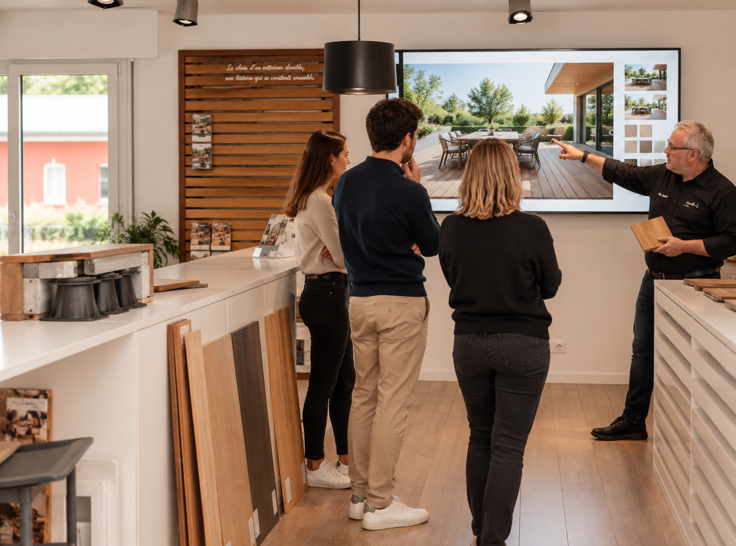 formation in showroom