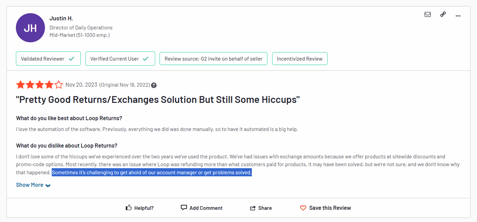 loop returns has its challenges