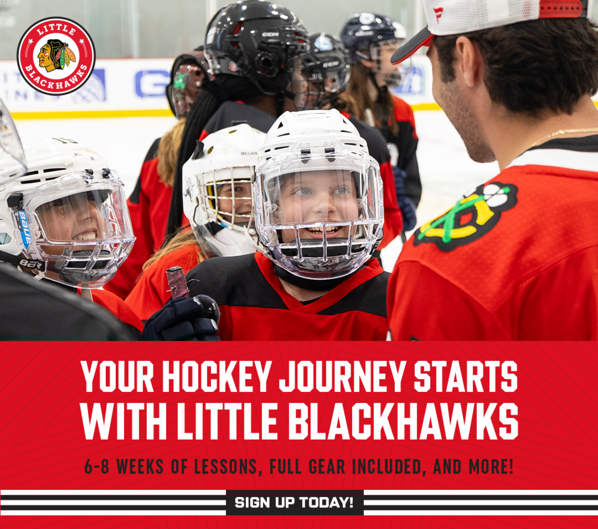 Blackhawks Learn to Play Hockey