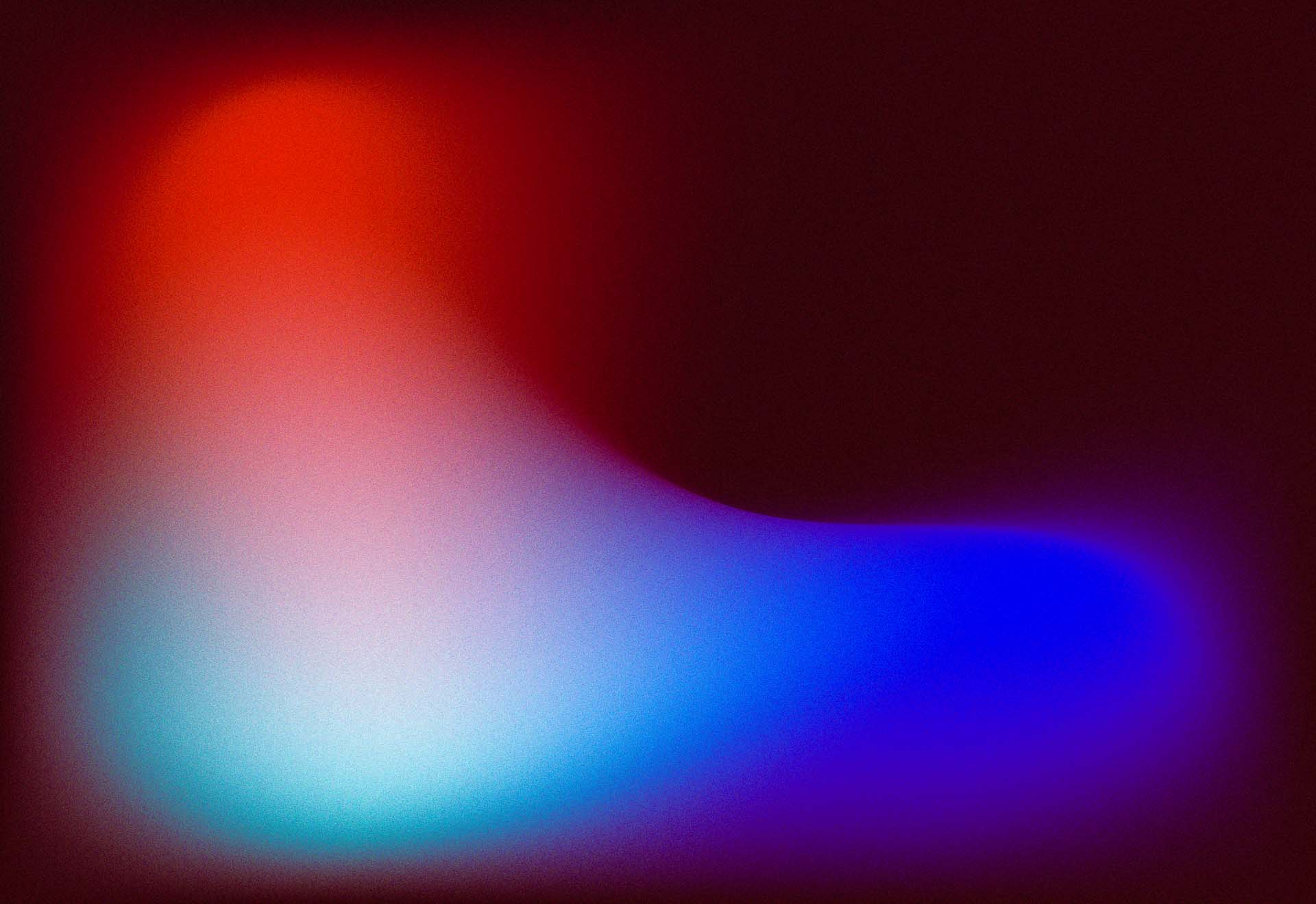 Abstract blue and red gradient background with flowing light shapes.
