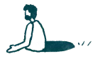 Man standing halfway outside of a hole