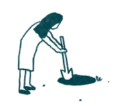 Woman digging a hole