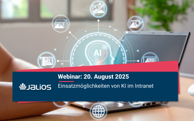 Webinar am 20. August 2025 zum Thema "Einsatzmöglichkeiten von KI im Intranet“.