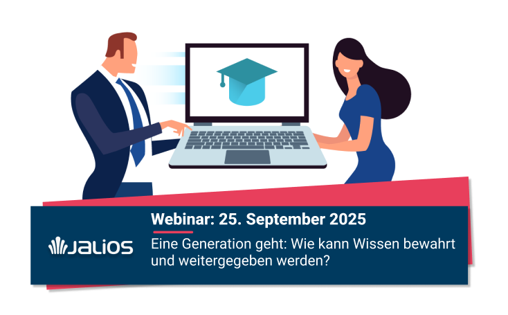 Webinar am 25. September 2025 zum Thema "Eine Generation geht: Wie kann Wissen im Unternehmen bewahrt und weitergegeben werden?“.