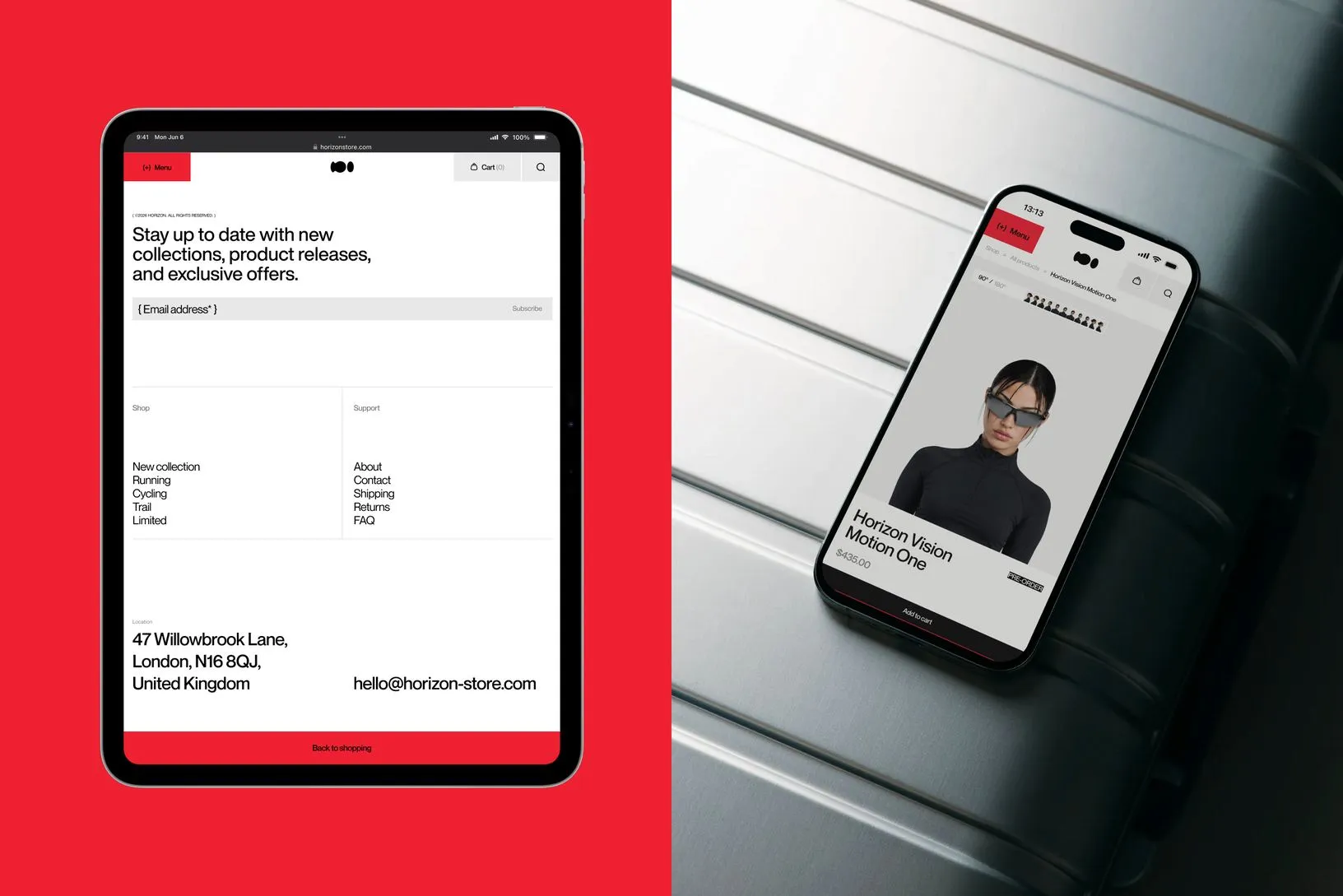 Horizon — newsletter on mobile
