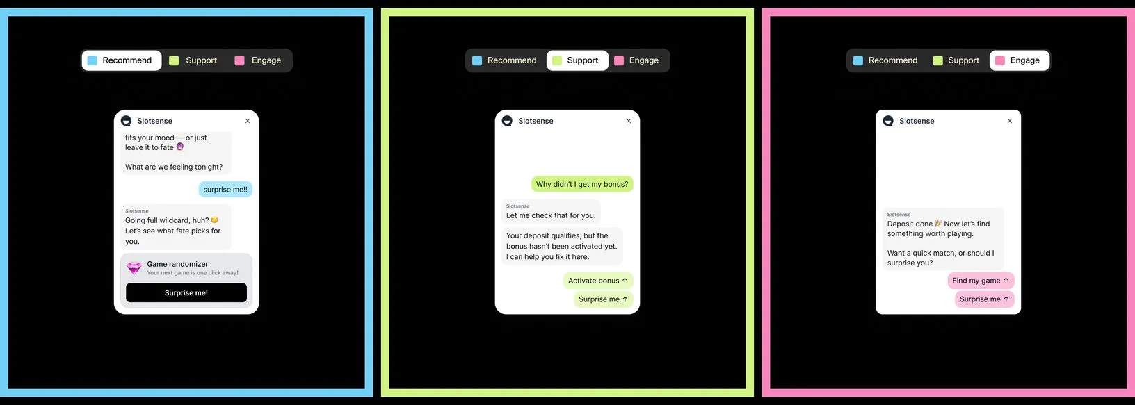Slotsense — chat modes