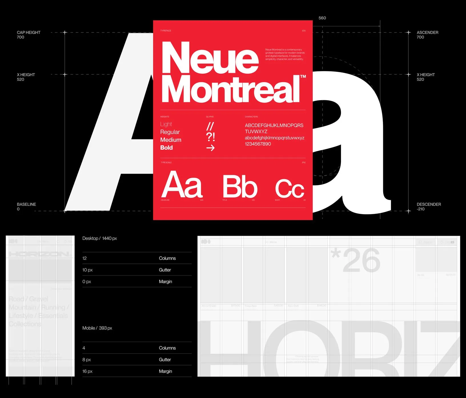 Horizon — typography and grid