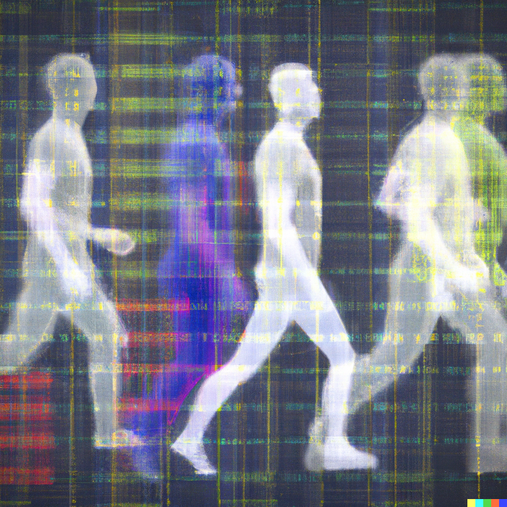 Futuristic image of unidentified people 