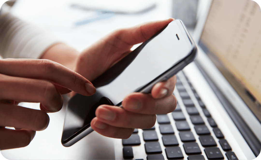 person using smart phone