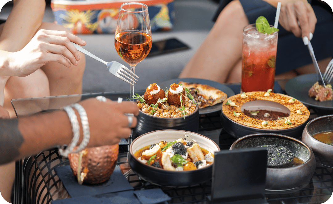 people eating fancy food