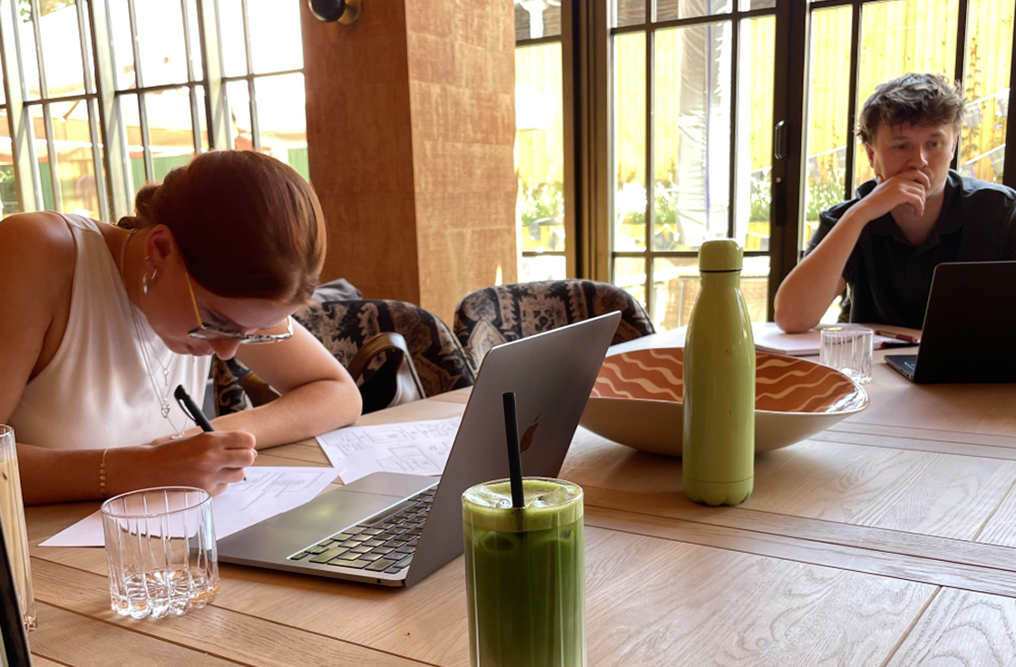 Two of the Explosive Brands team working