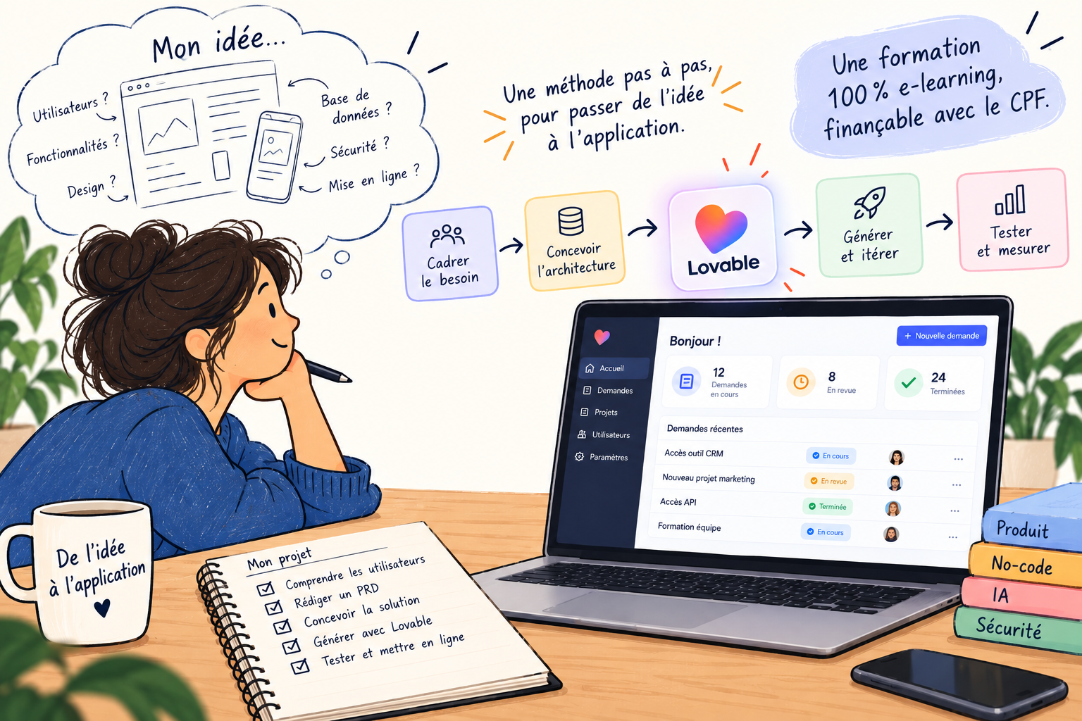 Parcours CPF Vibe Coding : formation no-code e-learning