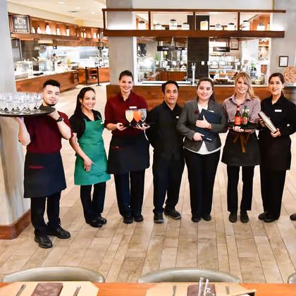 A group of staff from the food & beverage section