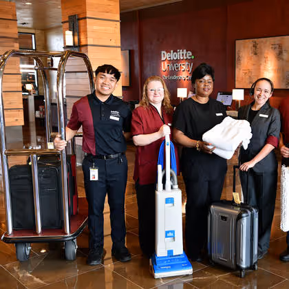 A group of the staff in the resort