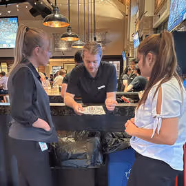 Group of staf members having a discussion