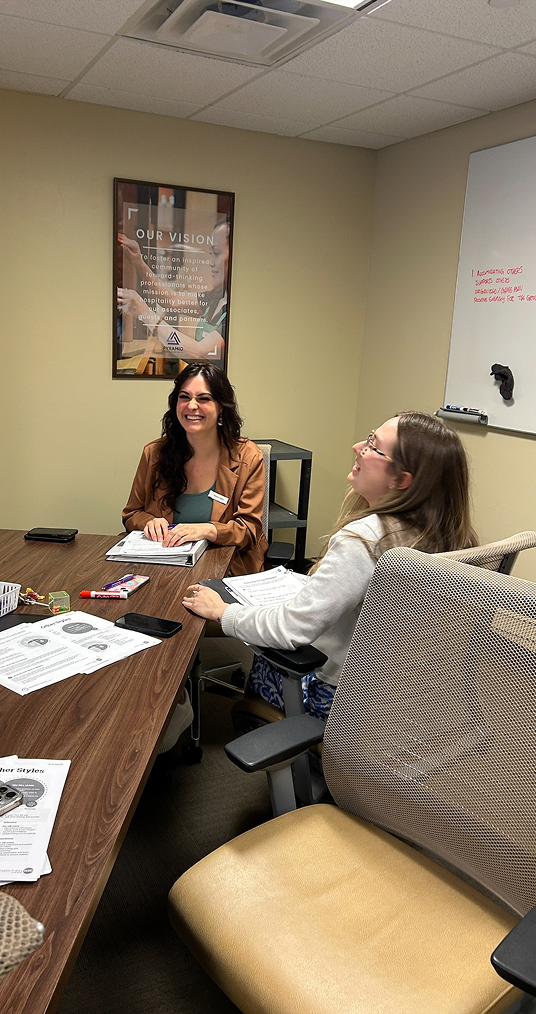 An image of team member interacting