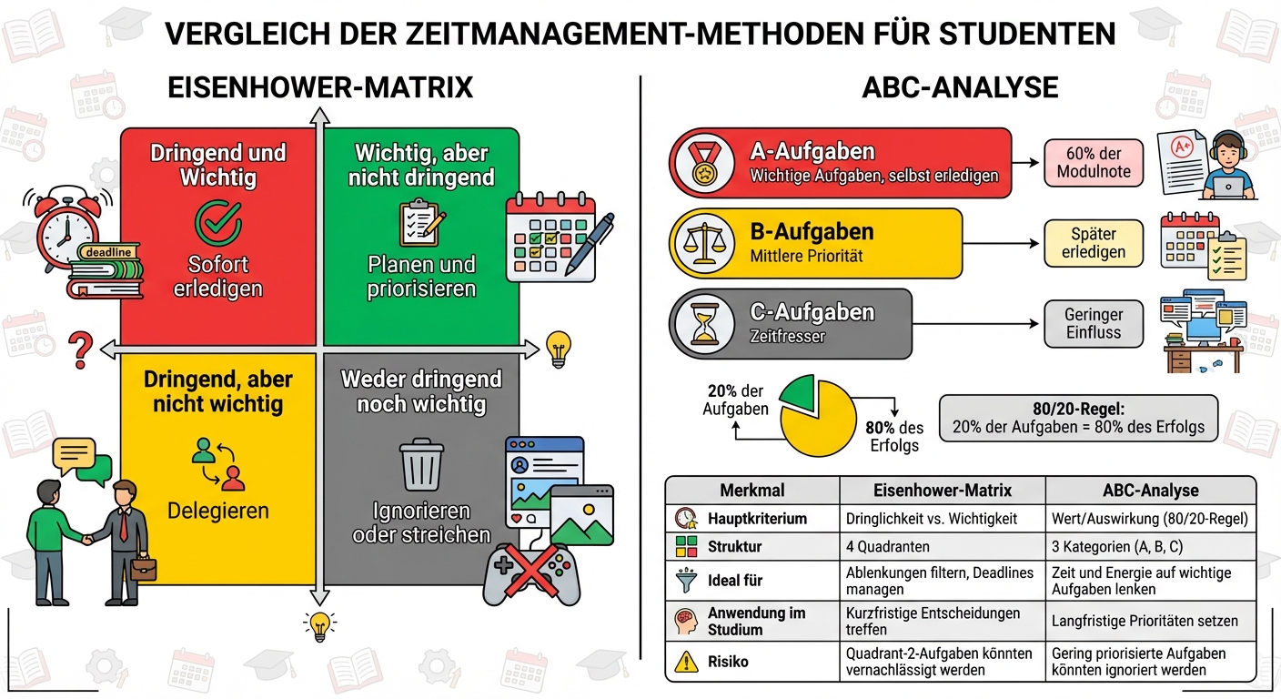 Eisenhower-Matrix vs ABC-Analyse: Priorisierungsmethoden im Vergleich