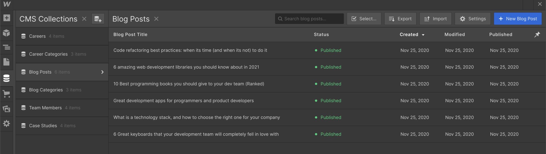CMS Collection - Code Webflow Template