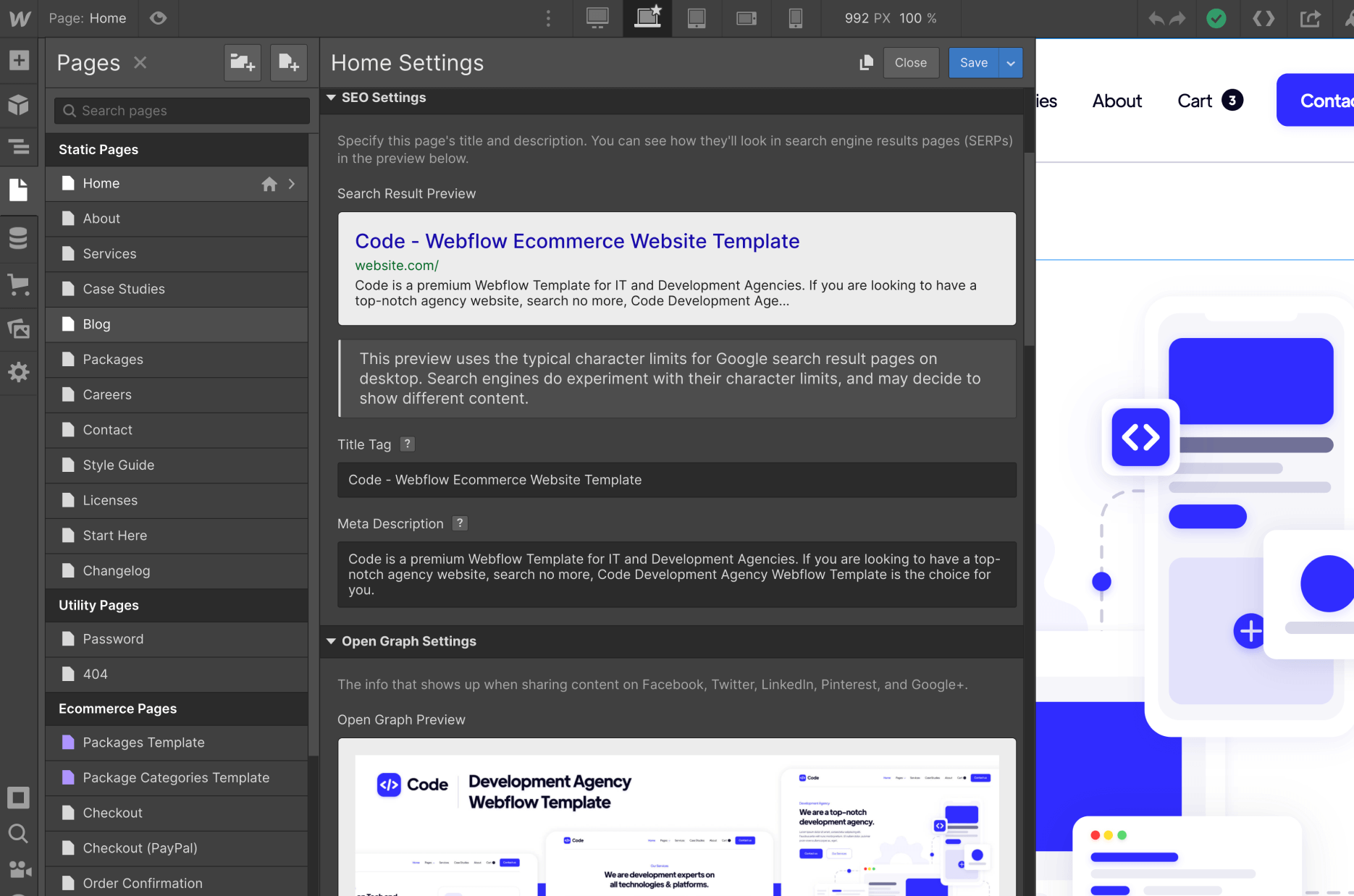 SEO - Code Webflow Template