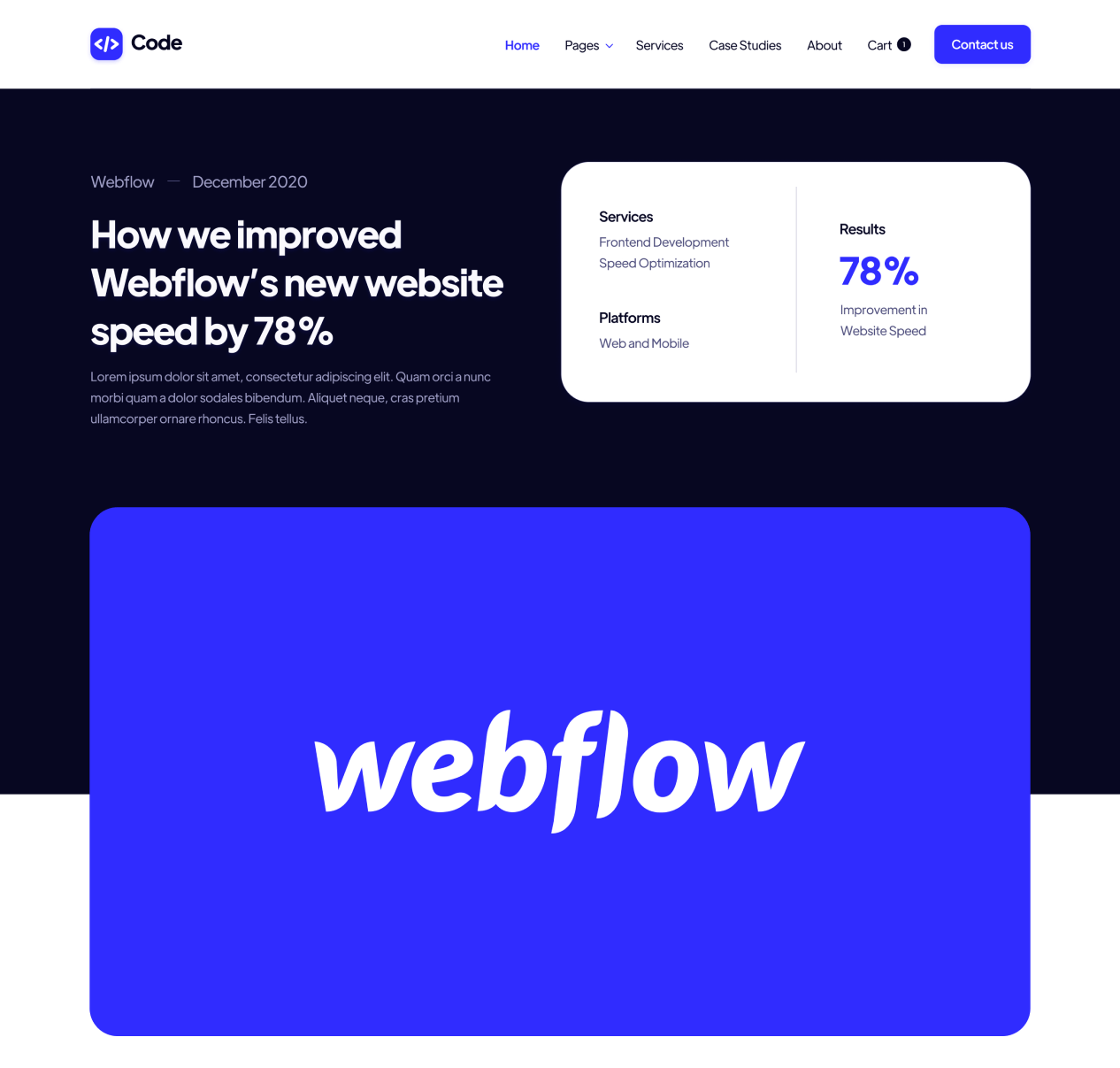 Code - Case Study Single page - Development Agency Webflow Template
