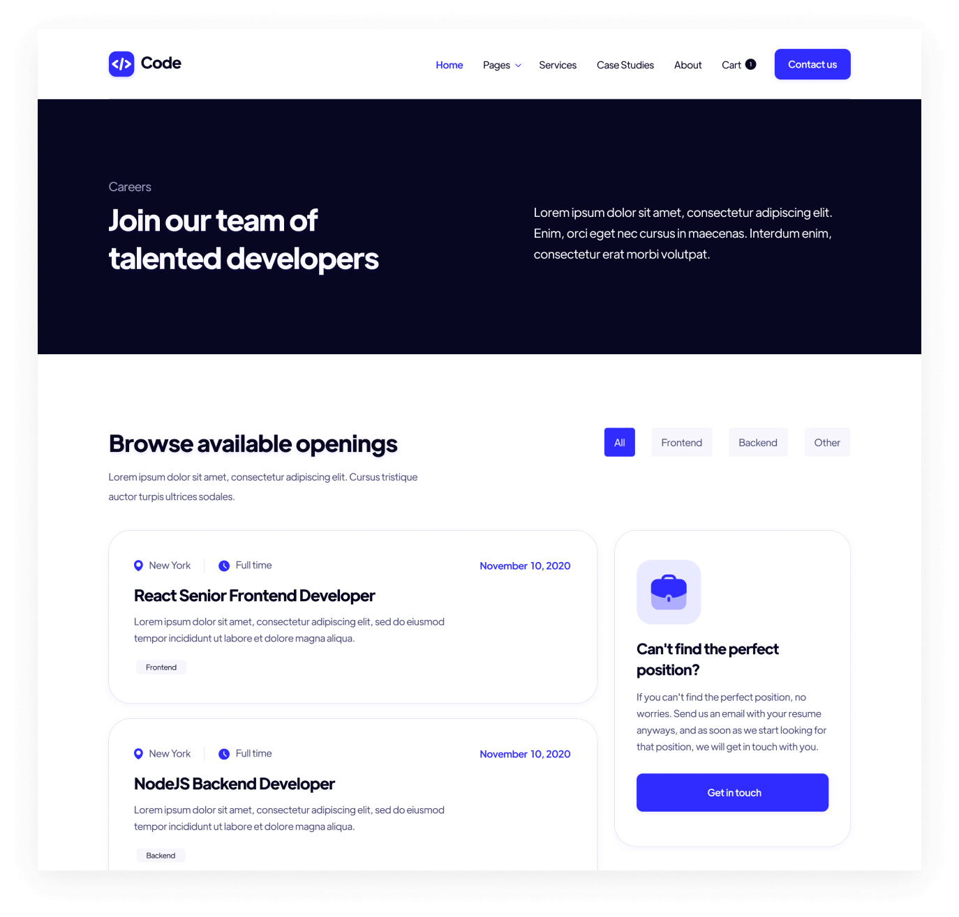 Code - Packages Single page - Development Agency Webflow Template