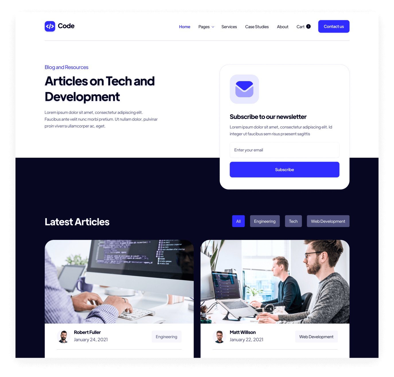 Code - Blog page - Development Agency Webflow Template