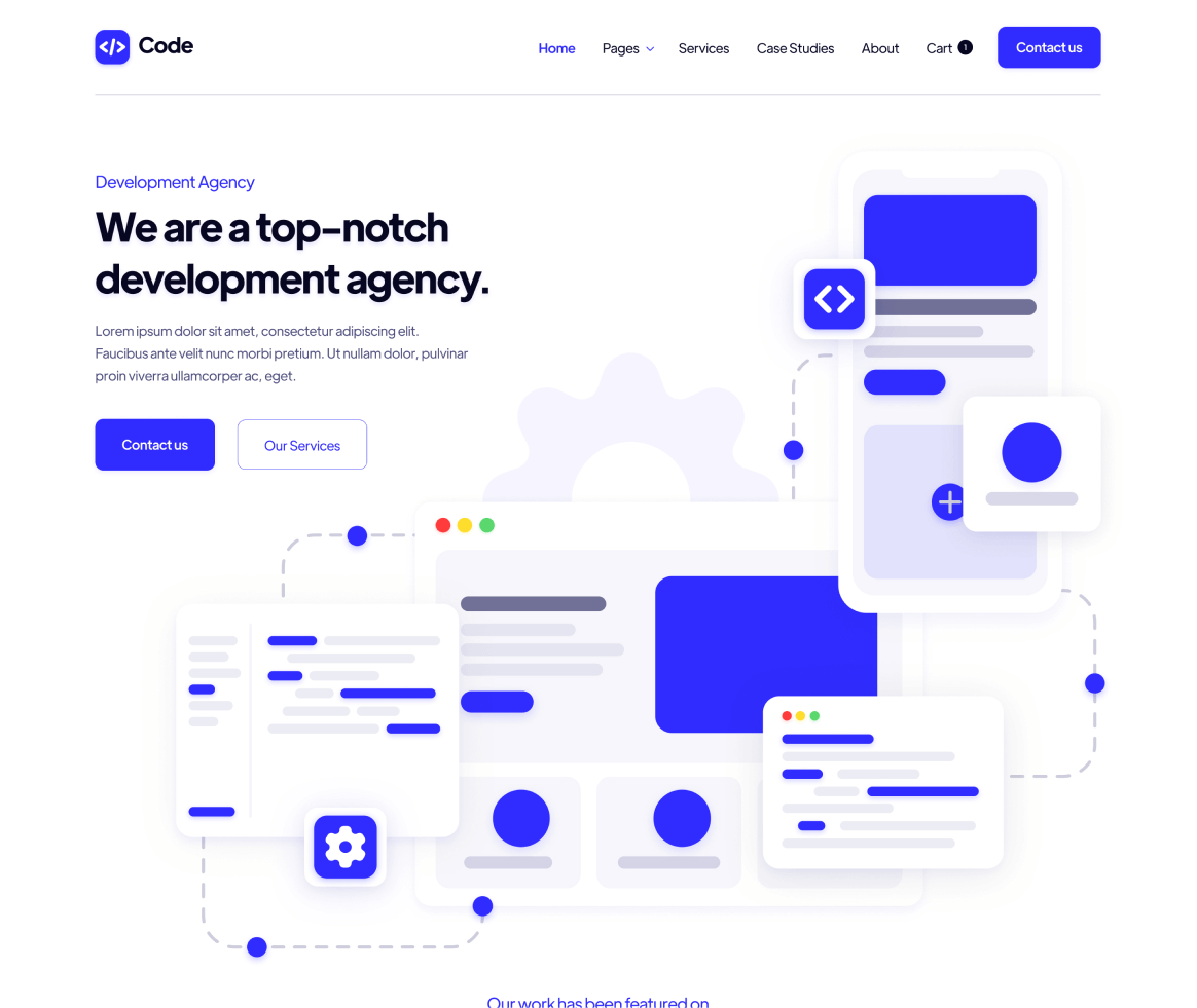 Code - Home page - Development Agency Webflow Template